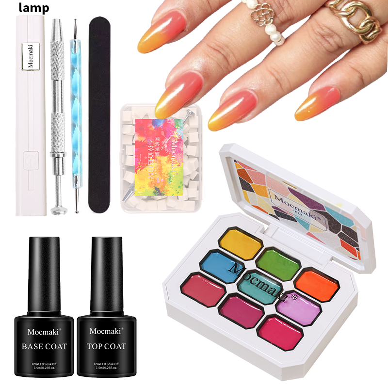 Hot Gel Polish Outstanding Gel Nail Polish Gradient Semi Ombre Pat Painting Gel with Sponge