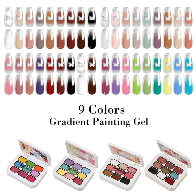 Hot Gel Polish Outstanding Gel Nail Polish Gradient Semi Ombre Pat Painting Gel with Sponge
